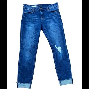 Kut From The Kloth Jeans Womens Size 6 Amy Ankle Straight Leg Cuffed Dark Blue